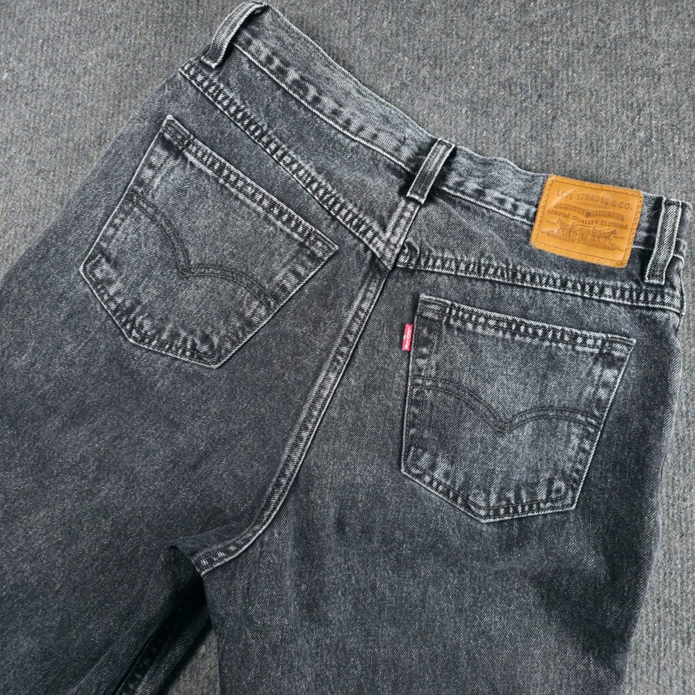 Levi's Mom Jean Women 28 Black Acid Wash High Rise Tapered Denim Big E Indie